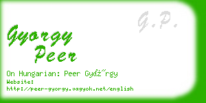 gyorgy peer business card